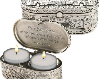 Candlesticks Travel Box Size (4x9cm),  Modern Shabbat Candlestick