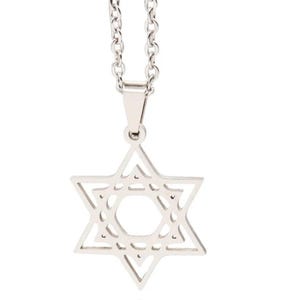 Star of David necklace (2.2 cm) made of stainless steel, Magen David necklace