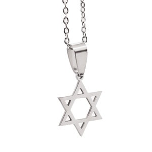 Stainless Steel  Star of David pendant , Necklace with Magen David, Star of David  Necklace,  Jewish Star Necklace