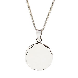 925 Silver Round pendant  with Engraved ,  Minimalist,Gifts necklace
