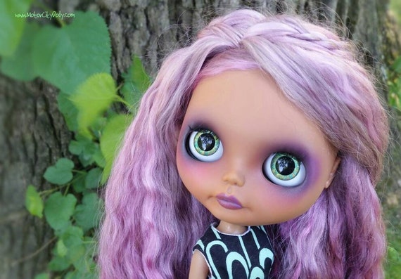 Vanessa A Custom Ooak Blythe Doll With Purple Mohair Reroot Etsy