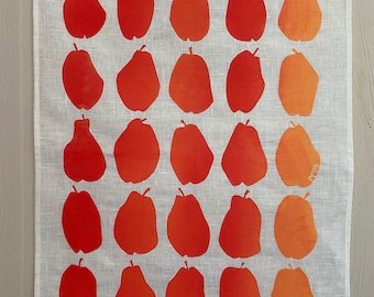 Sunset Pears Linen Tea-towel