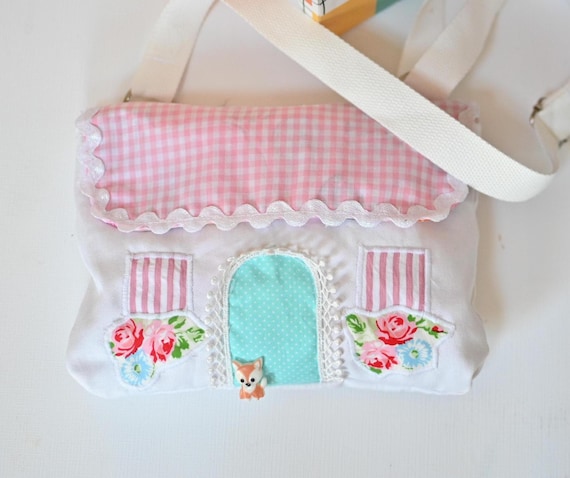 Fairy Cottage House Purse Crossbody Bag Holiday Novelty Handbag