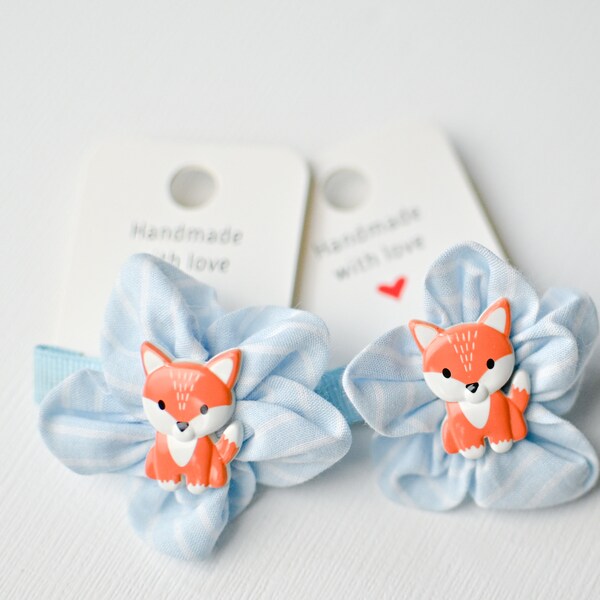 Fox Hairclip Fox Hair Accessories Fox Hair Clip Fox Gift Fox Clip Fox Flower Hair Clip Accessories Fox Lover Hair Clip Gift Fox Toddler Gift