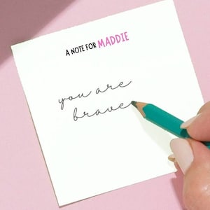 Notes de boîte à lunch personnalisées pour enfants dans le bloc-notes Nom personnalisé Messages d'encouragement Rappels
