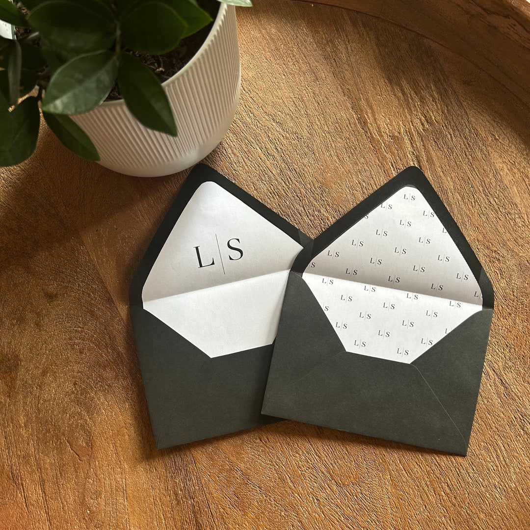 A7 Patterned Monogram Envelope Liners – Custom Printable Design for ...