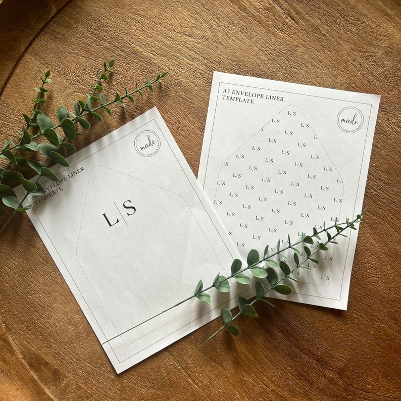 A7 Patterned Monogram Envelope Liners – Custom Printable Design for ...