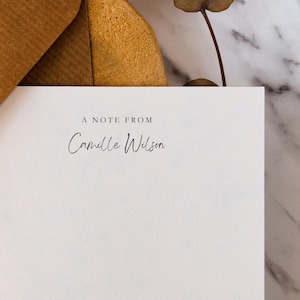 Personalized Custom Notepad Stationery Gift Idea Customized "A Note From" Personal Notepad