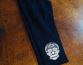 Day of the Dead Sugarskull Sweatpants profits go to Public Sociology projects (Navy Blue, Size, Adult L) cut bottoms