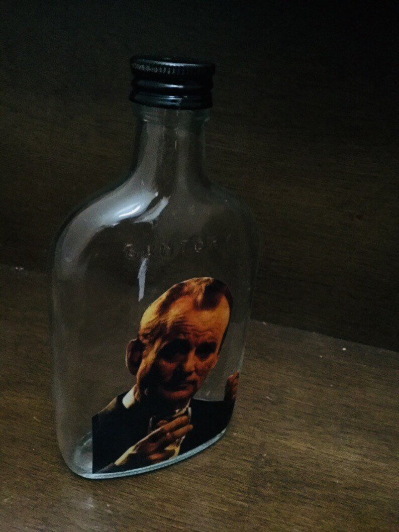 Bill Murray Suntory Time Whiskey Flask 100 upcycled--Free Shipping from Japan clear glass