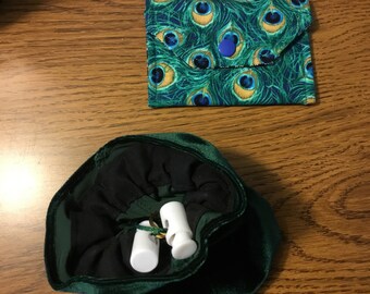 Green Velvet cinch bag.
