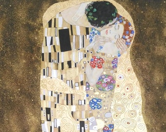 Copy of the author - Klimt "The Kiss" - oil paintings with details in gold leaf - klimt paintings - art replica - reproduction of paintings