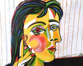 Copy of the Author - Picasso - Portrait of Dora Maar - Oil on canvas - Oil painting - Dora Maar - Replica - Reproduction of paintings - Cubism