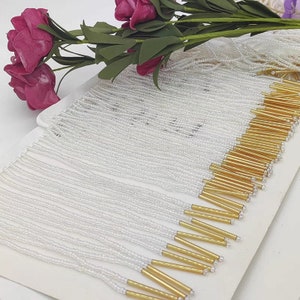 Handmade 90cm Long 7 inch Wide Multiple Color Seed Beads And  Bugle Beads Beaded Fringe Curtain Fringe  Lampshade fringe Table fringe