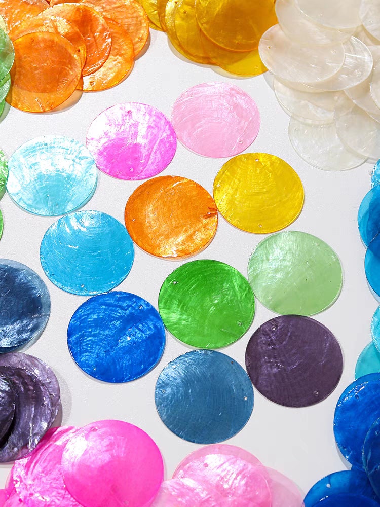 Dyed Capiz Shell Discs, 30mm Round MOP Charms, Craft Supplies - Etsy