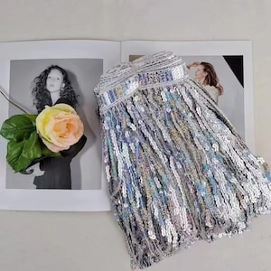 10 Yards Sequin Fringe Trim: 12 Inch Wide Braid Band
