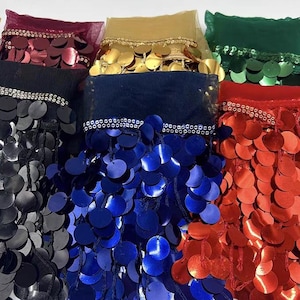 Large Sequins Beaded Fringe Trim, 18mm Sequins, Costume Dancewear Decoration