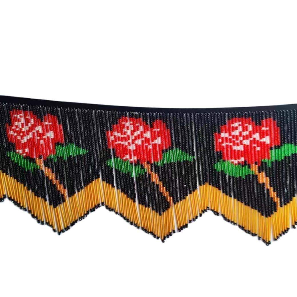 Handmade Rose Pattern Beaded Fringe, DIY Craft Trim (74cm) - Etsy