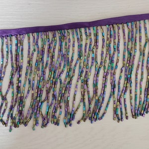 Frangia di perline di bugle lunghe 90 cm e larghe 4 pollici, frangia di perline di costume alla moda, frangia di paralume, 10 colori diversi