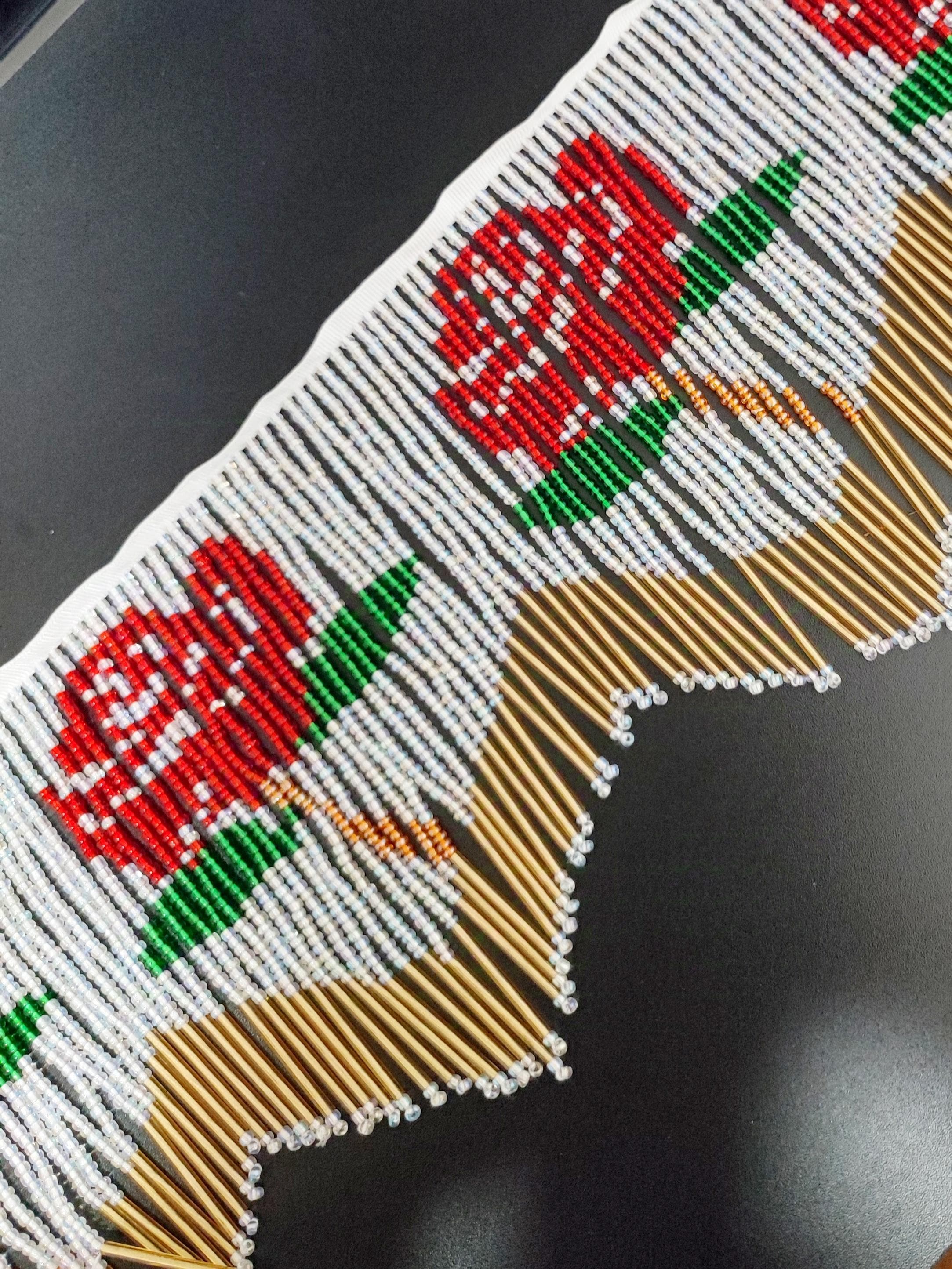 Handmade Rose Pattern Beaded Fringe, DIY Craft Trim (74cm) - Etsy