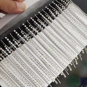 Sparkle Rhinestone Fringe: Copper Bead Chain Trim (90cm Long)