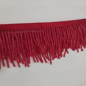 4 cm breite Perlenfransen in Silber, Gold, Rot, Blau, Pink, Rot, Burgunderrot, Orange, Grün, Klar, Weiß, Kostüm, Lampenschirm, Handtasche
