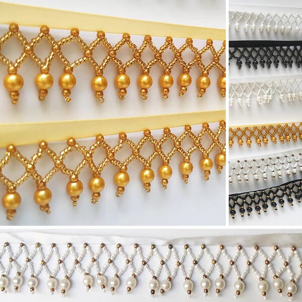 Beaded Fringe Trim Etsy