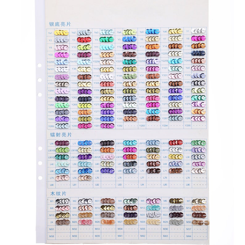String Sequin Color Chart Water-flow Sequins Mirror Fabric: Custom Costume Material (32x72cm) - Etsy
