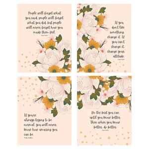Maya Angelou Floral Quote Prints: Inspirational Home Decor (Digital Download)