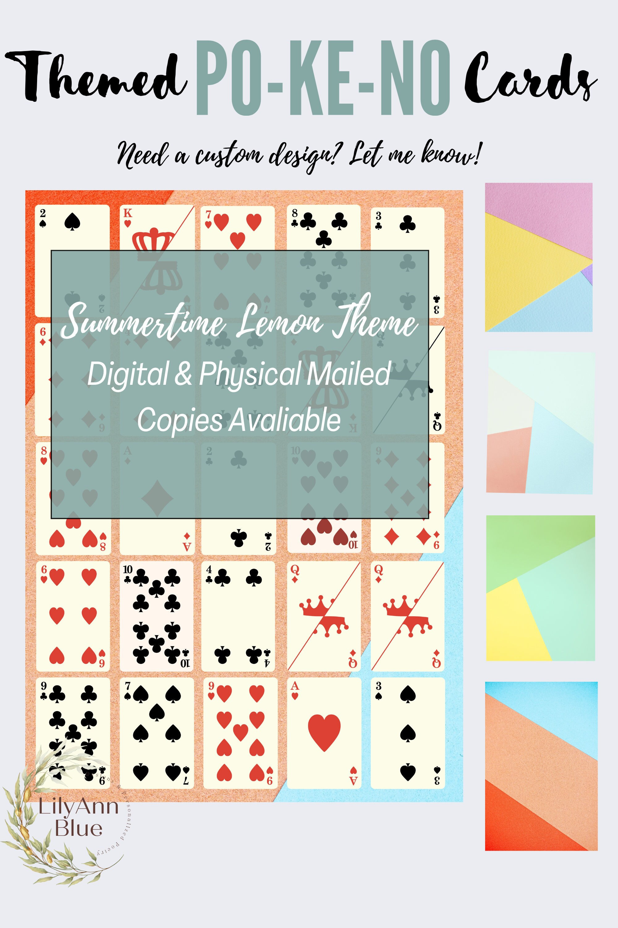 12 Printable Po ke no Cards Colorful Themed Keno Cards Keno Playing 12 Printable Po ke no Cards Colorful Themed Keno Cards Keno Playing