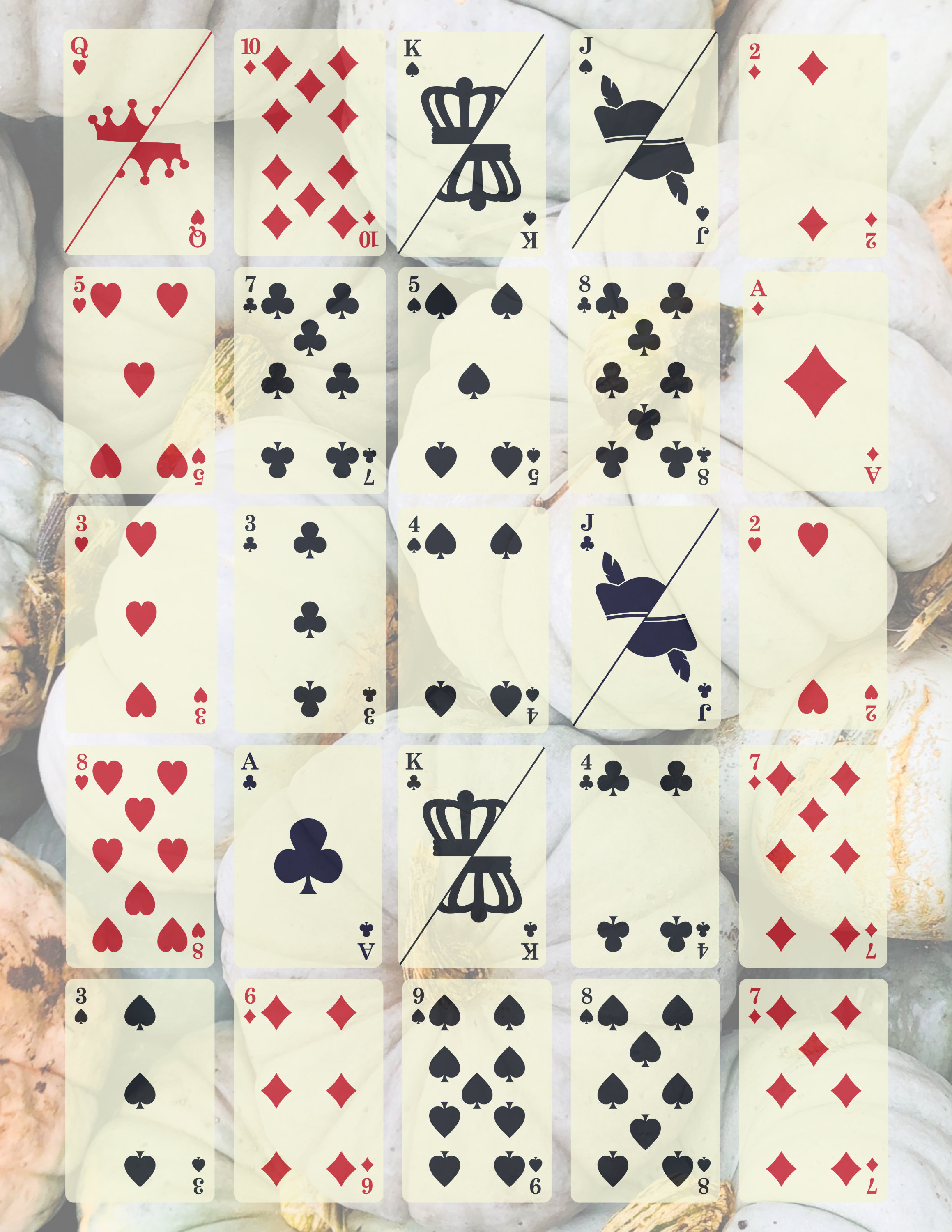 12 Printable Po-ke-no Cards, Fall Themed Keno Cards, Keno Playing Cards ...
