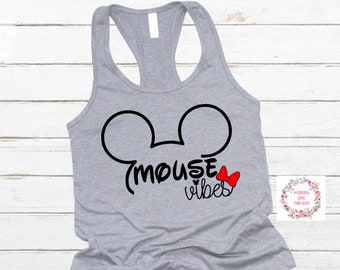 Mouse Vibes Minnie Mickey Mouse Racerback Tank Shirt Trendy Unisex Disney