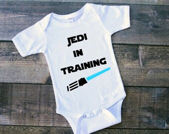 Star Wars Jedi In Training Lightsaber Newborn Bodysuit  Outfit Jedi Baby Boy Clothing Baby Girl