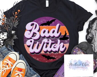 Retro Bad Witch Halloween Shirt Trendy Unisex Disney- Womens Shirt- Unisex
