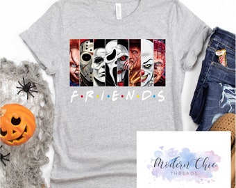Halloween Friends Horror Movies Shirt Trendy Unisex Disney- Womens Shirt- Unisex