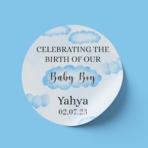 Stickers bébé garçon bleus | Célébrer la naissance de notre bébé garçon, Stickers baby shower