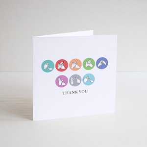 Carte de remerciement BSL, Cadeaux BSL, Langue des signes britannique, Sourds inclus