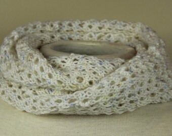 Infinity Scarf White with Blue Flecks