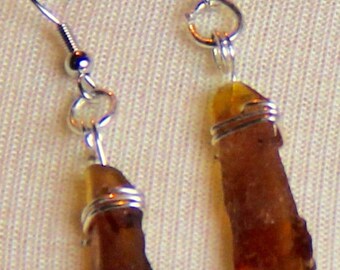 Earrings - Brown sea glass  | Glass Ears