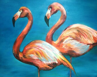 Note Card Flamingos