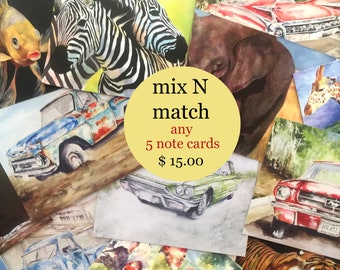 Boxed note cards mix n match