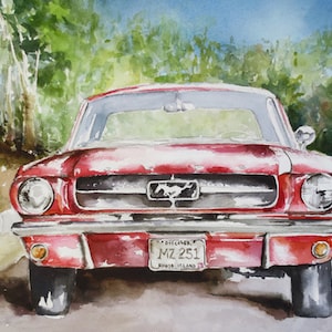 Note Card Red Mustang