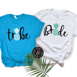 Bride or Tribe {with Pineapple} Relaxed Boyfriend Fit Tee /// Bachelorette Party, Bride Shirt, Tribe Shirt, Pineapple Shirt | #1753_T