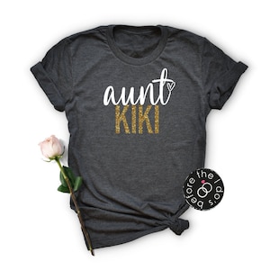 Personalized aunt {with First Name} Relaxed Boyfriend Fit Tee /// Aunt Shirt, New Aunt, Promoted to Aunt | #1975_T