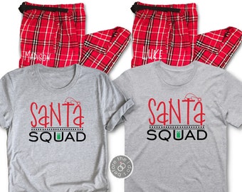 Matching Family Christmas Pajamas Santa Squad - Couple Christmas Pajamas - Pajamas Christmas - Santa Pajamas (2296-PJ)