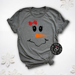 Snowman Shirt Christmas Shirt Snowman Face Holiday Shirt Cute Christmas ...