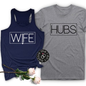 Wife and Hubs Shirt Set, Honeymoon Couples Shirts