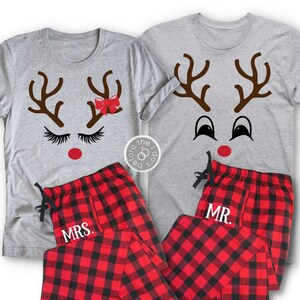 Matching Christmas Pajamas for Couples Etsy