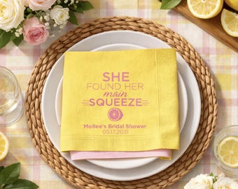 She Found Her Main Squeeze, Custom Napkins, Bridal Shower