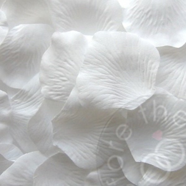 White Wedding Petals - Faux Silk Petals - Artificial Petals - Flower Petals (Package of 100)